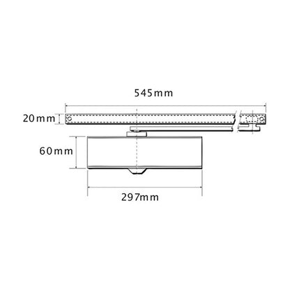 BRITION 1130B-T-SLIDE ARM CLOSER  SILVER - SIZE 1 -4