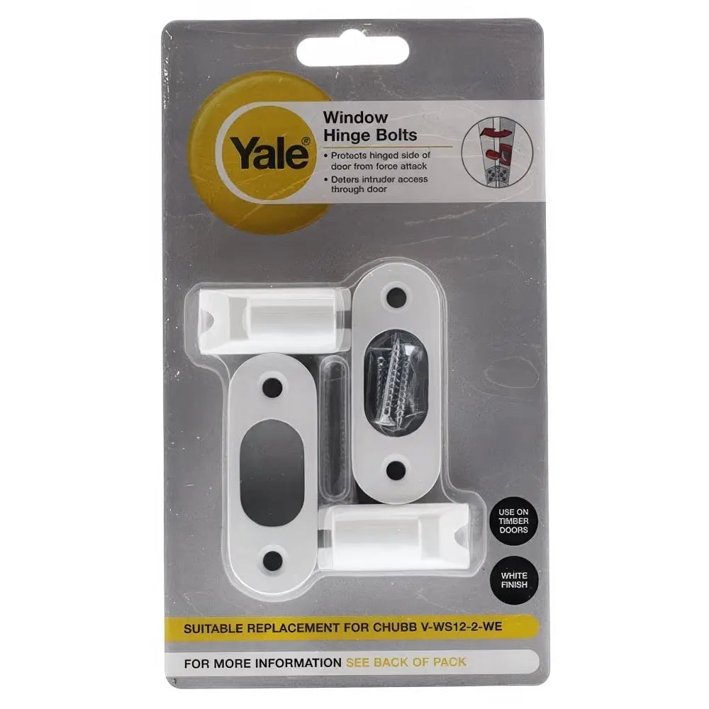 YALE WS12 HINGE BOLTS PAIR WHITE