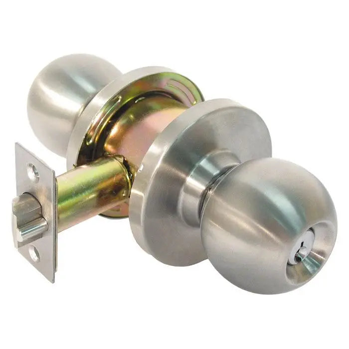DORMAKABA - K80 KNOB STOREROOM LOCKSET - SATIN STAINLESS STEEL