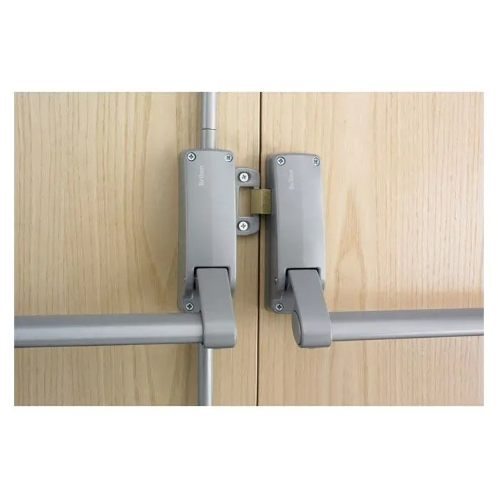 B377E DOUBLE DOOR SET PANIC EXIT SILVER