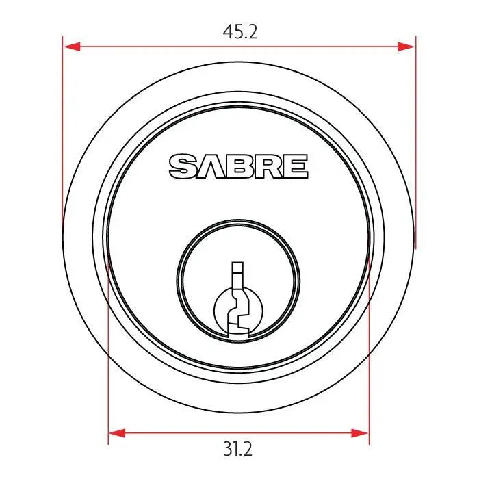 Sabre 201 Rimlock Cylinder Keyed #2 Satin Chrome