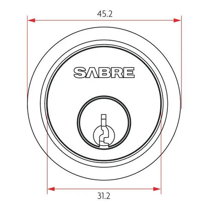Sabre 201 Rimlock Cylinder Keyed #2 Satin Chrome