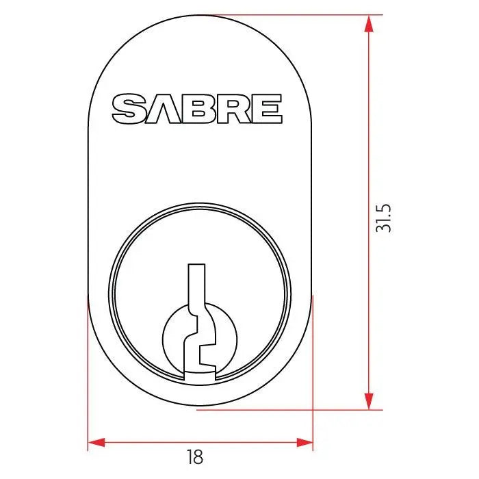 Sabre 570 Oval Cylinder X Cam Keyed #2 Satin Chrome