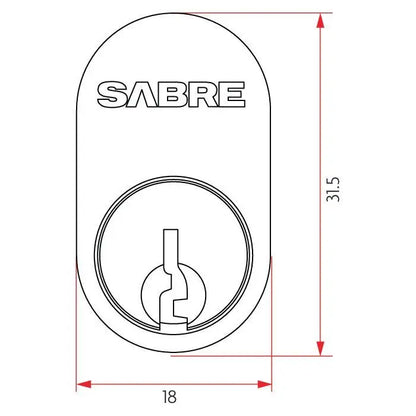Sabre 570 Oval Cylinder X Cam Keyed #2 Satin Chrome